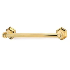 Alno A7720-12-PB/NL Nicole Bath 12" Towel Bar Unlacquered Brass