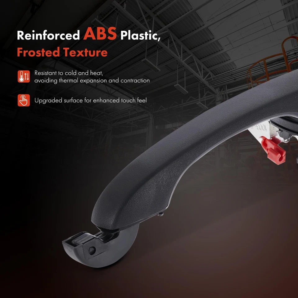 Manija de puerta exterior negra texturizada de 2 piezas con cerradura para Dodge Caliber Jeep delantero Foto 3 de 4