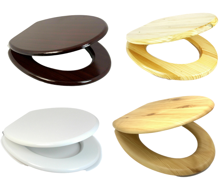 NEW 18" MDF UNIVERSAL BATHROOM WC TOILET SEAT EASY FIT WITH FITTINGS