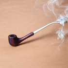WOODEN WOMEN's TOBACCO SMOKING PIPE UNIQUE LONG STEM CHURCHWARDEN SLIM HANDMADE