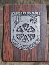Wandbild Plakette Bundeswehr BW Militaria 1. Pz-GrenBtl 51 Rotenburg Fulda