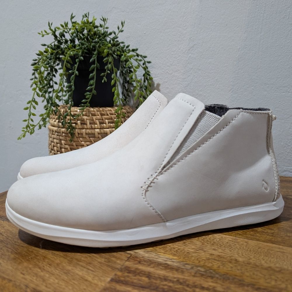 New Women's OLUKAI Fox/Off White Hawai'iloa Manu Hope Leather Boot Size 11 Shoes