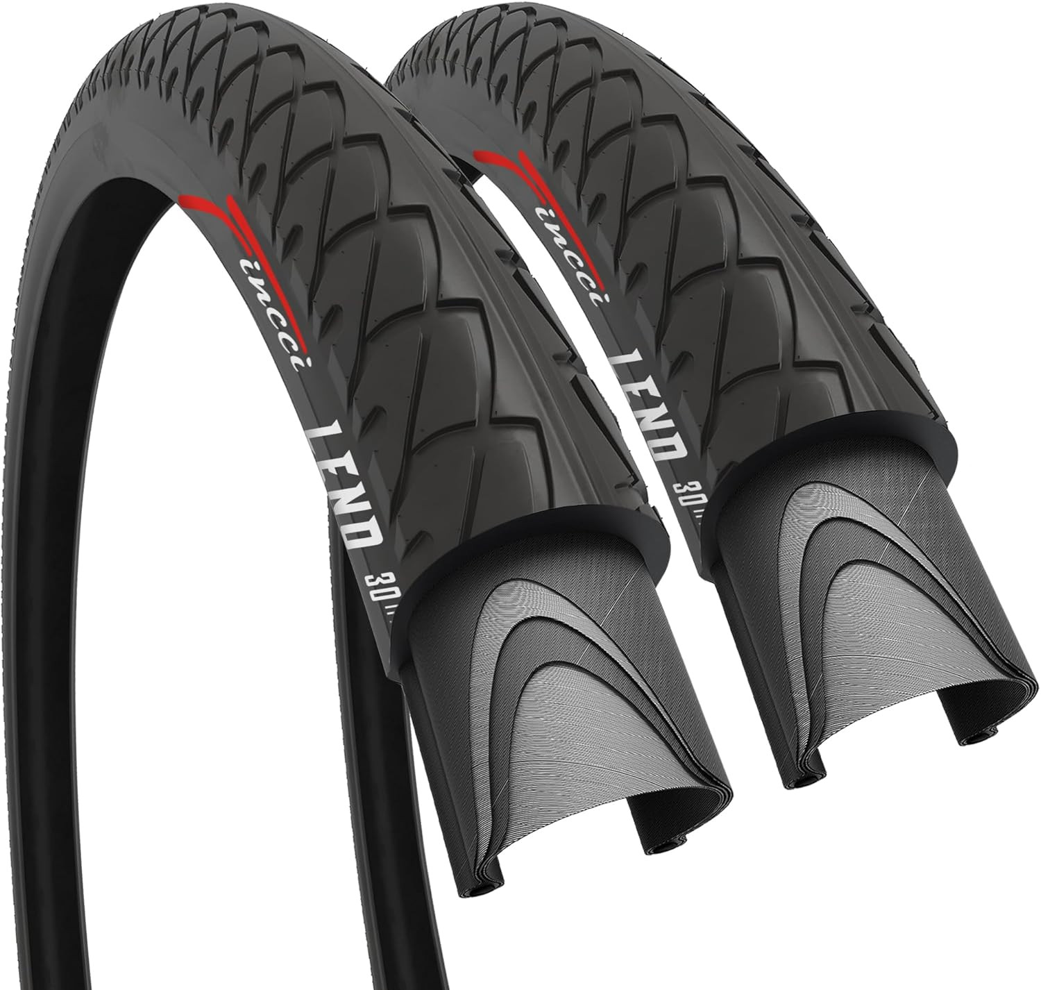 Pair of Bike Tires 26 X 2.125 Inch 54-559 Slick Foldable Tire Leno for Cycle Roa
