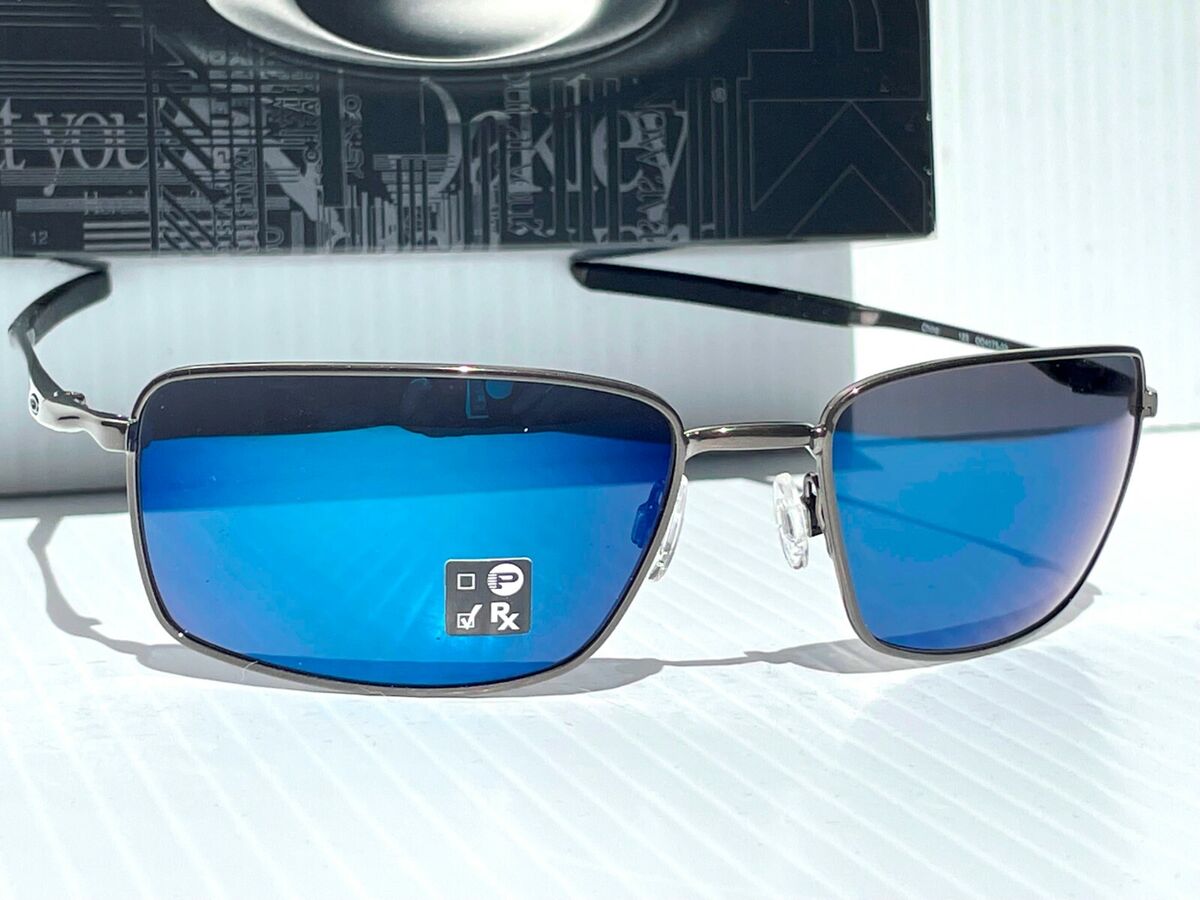 NEW Oakley SQUARE WIRE CEMENT Gunmetal ICE Blue Iridium NEW Oakley SQUARE WIRE CEMENT Gunmetal ICE Blue Iridium