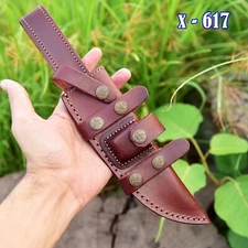 GENUINE LEATHER KNIFE SHEATH HANDMADE FIXED BLADE KNIFE SCOUT SHEATH / HOLSTER