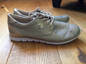 gold silver trainers