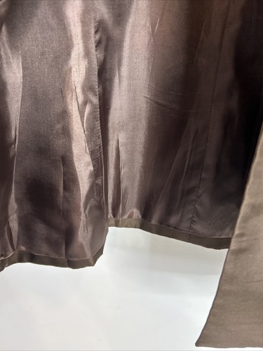 Victor Costa Women’s 14 Brown Solid Long Sleeve Classic Blazer Jacket - Picture 8 of 11