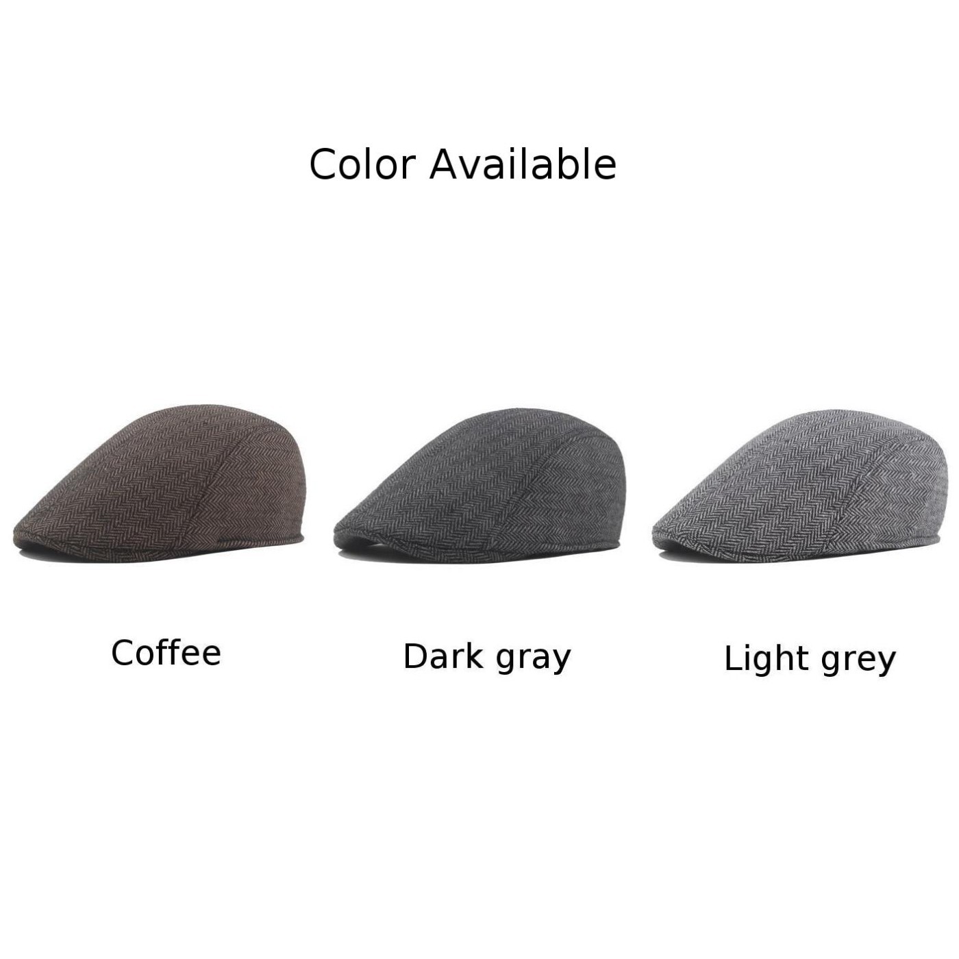 Men's Baker Boy Hat Herringbone Newsboy Beret Hat Ivy Hat in Casual