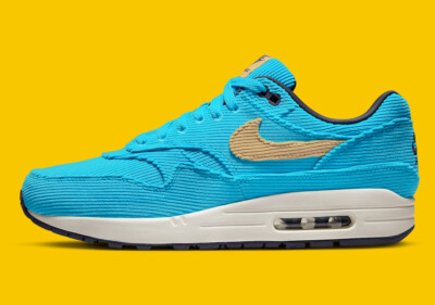 Nike Air Max 1 PRM Corduroy Baltic Blue Sesame FB8915-400 sz 8 Men's Retro