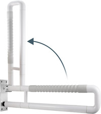 24.4" Flip-Up Grab Bar for Bathroom Safety - Anti-Slip Wall-Mounted Aid