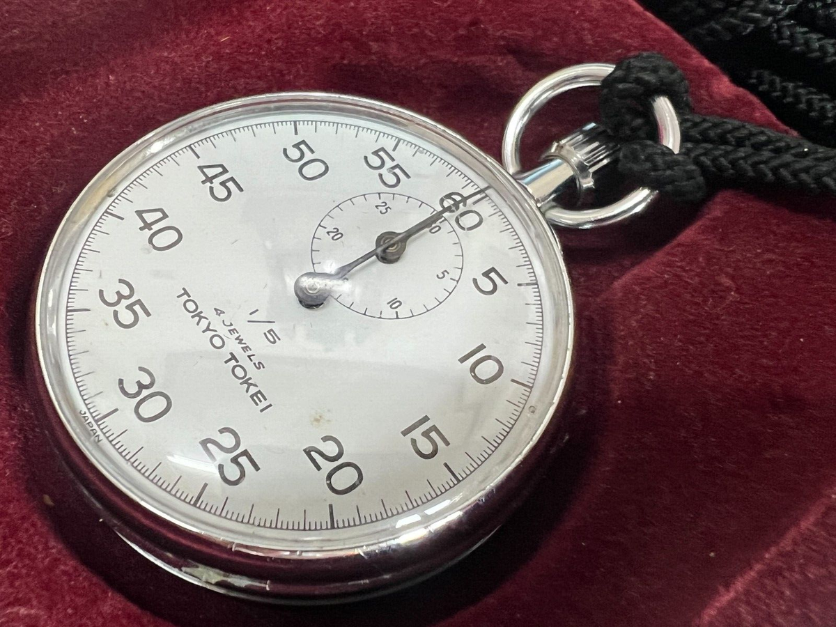 Tokyo Tokei stopwatch with box 1/5 4 jewels made in Japan