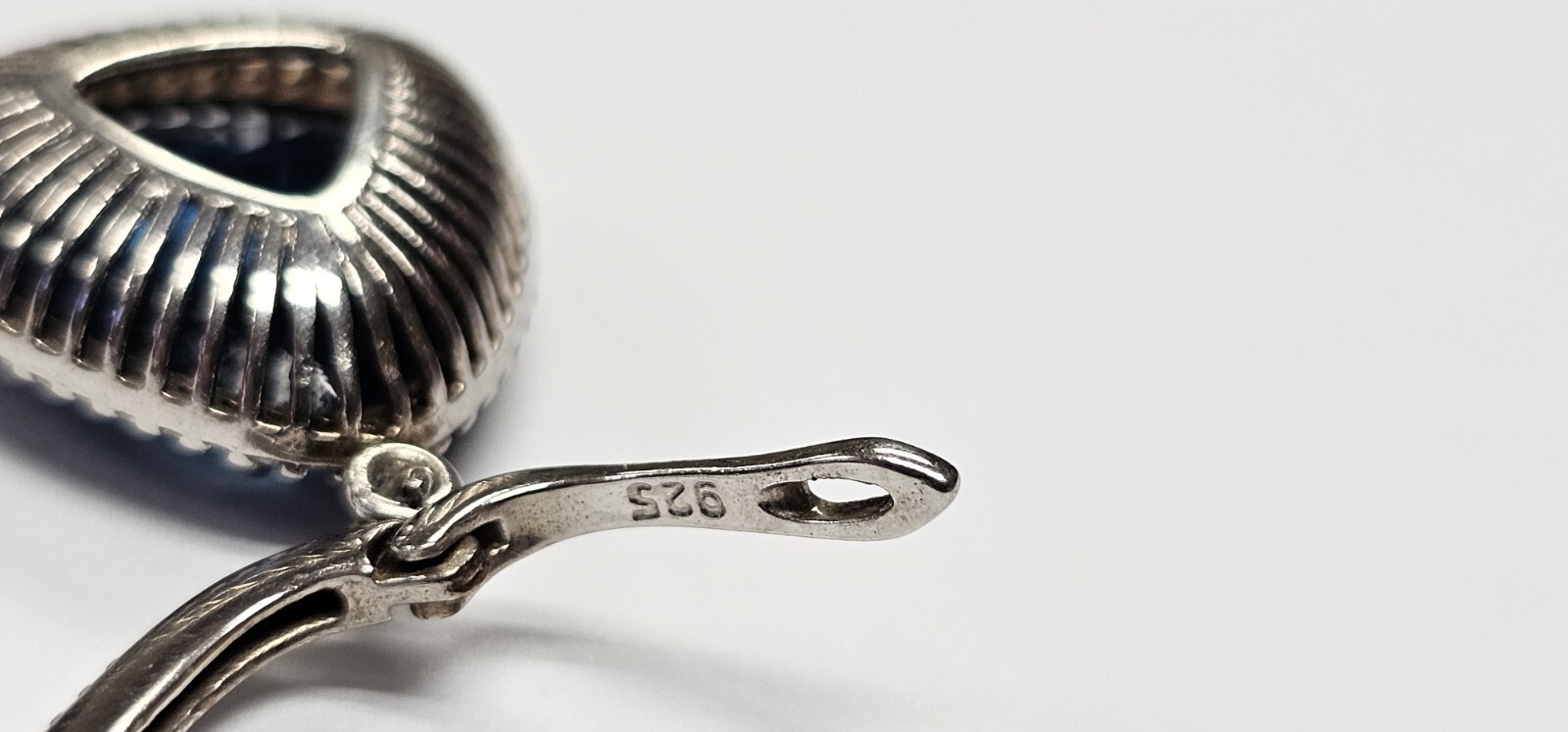 Geometric Blue White Crystal Statement Dangle 925… - image 5