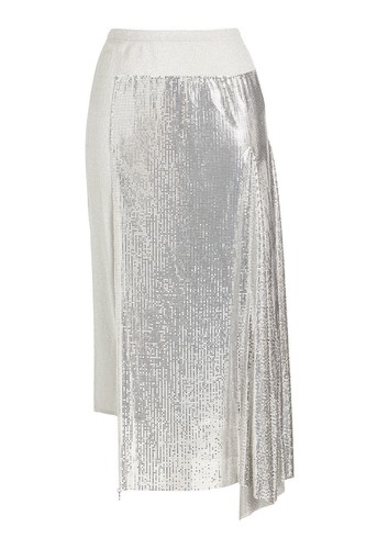 Falda PACO RABANNE malla plateada metal cota 36 4 - Imagen 2 de 4