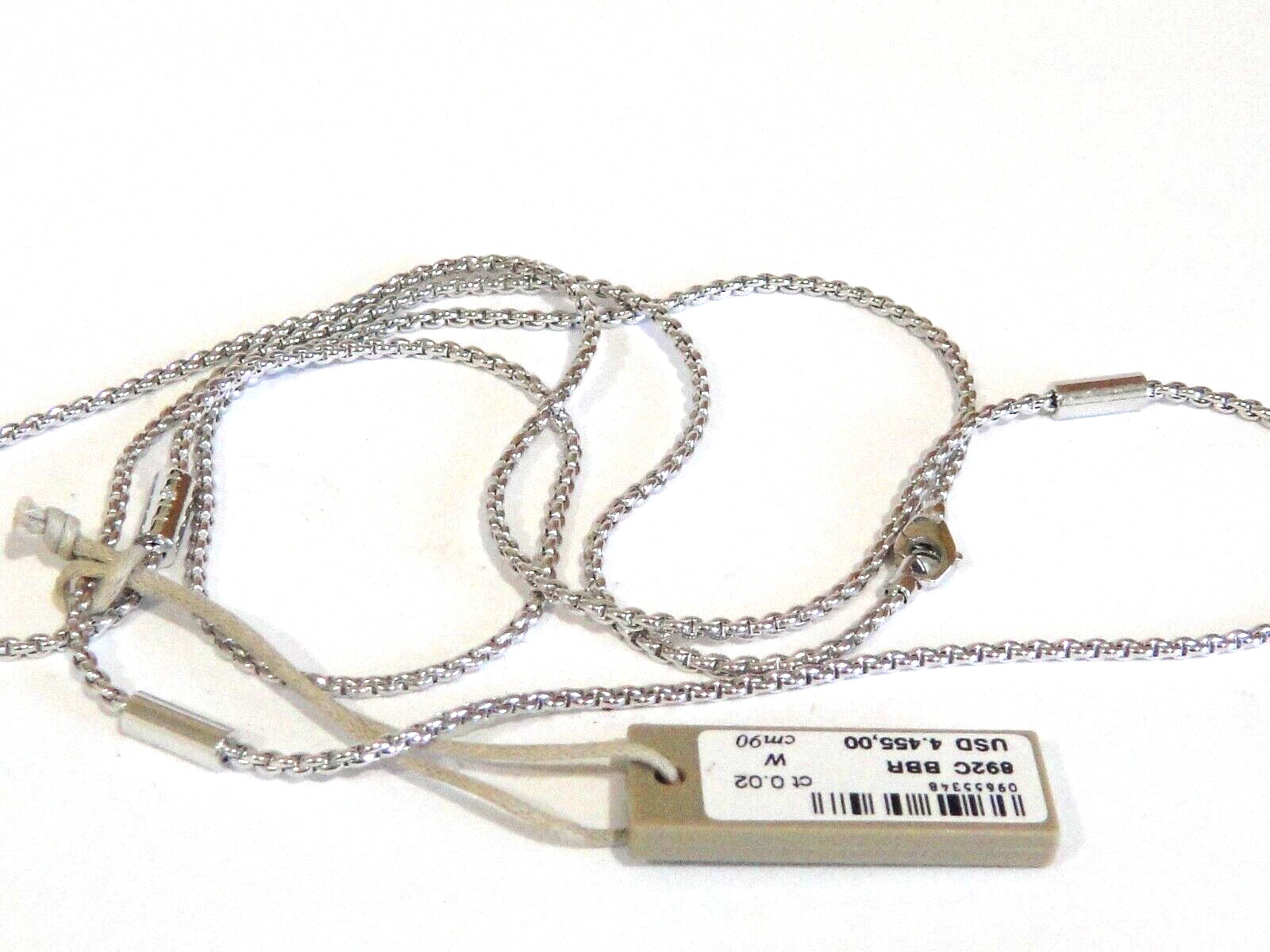 $5660 FOPE 18K ARIA WHITE GOLD  CHAIN  DIAMOND STATION NECKLACE