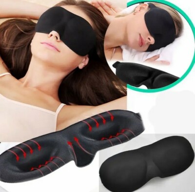  Schlafmaske Augenmaske Schlafbrille Blickdicht Schlafhilfe Flugzeug Urlaub NEU 