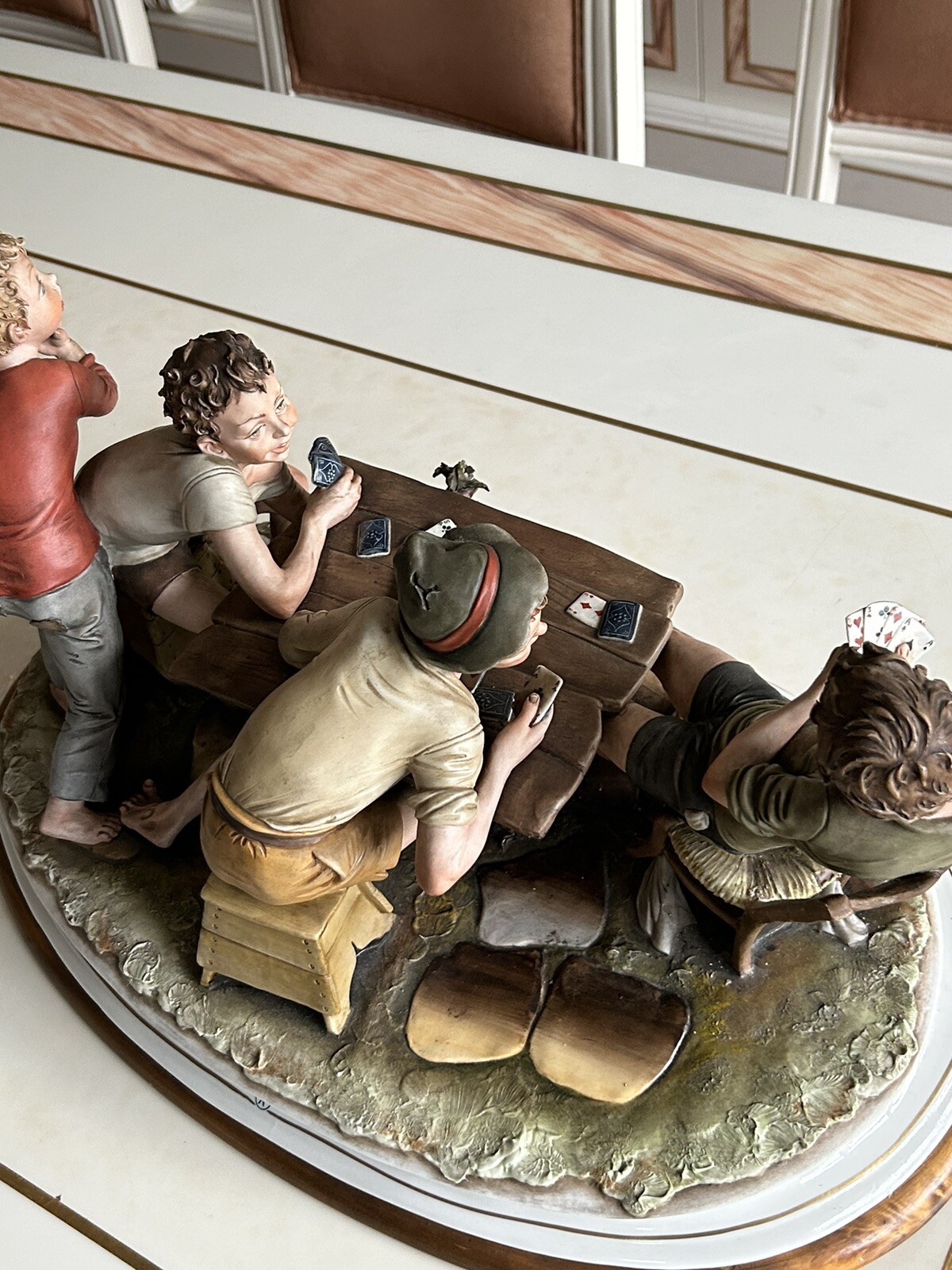 Capodimonte figurine Merli The Cheats boy card players eBay