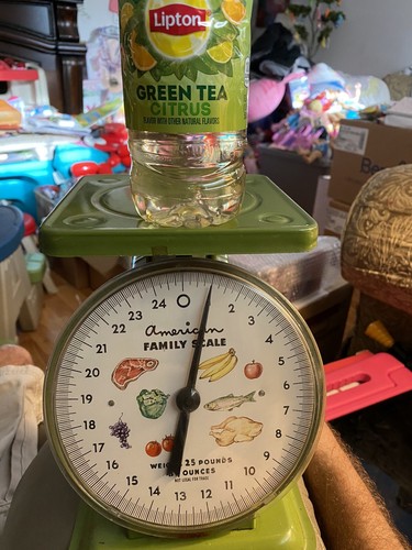 Vintage Pea Avocado Green American Family Scale 25lb Kitchen Rustic Farmhouse - Picture 3 of 8