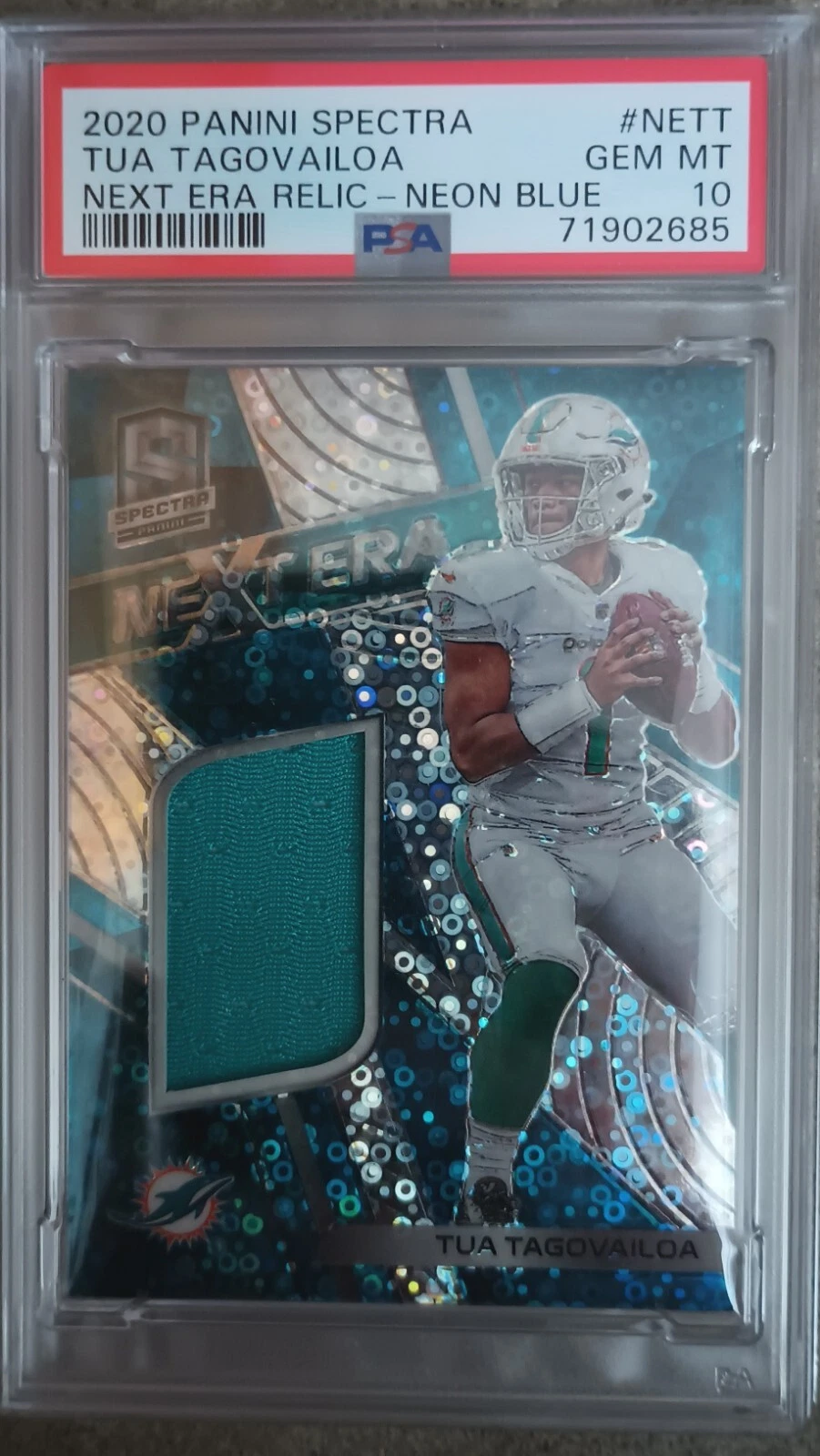 Tua Tagovailoa Panini Spectra Next ERA Relics #NETT Neon Blue