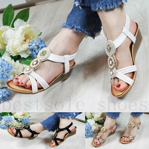 ladies diamante wedge sandals