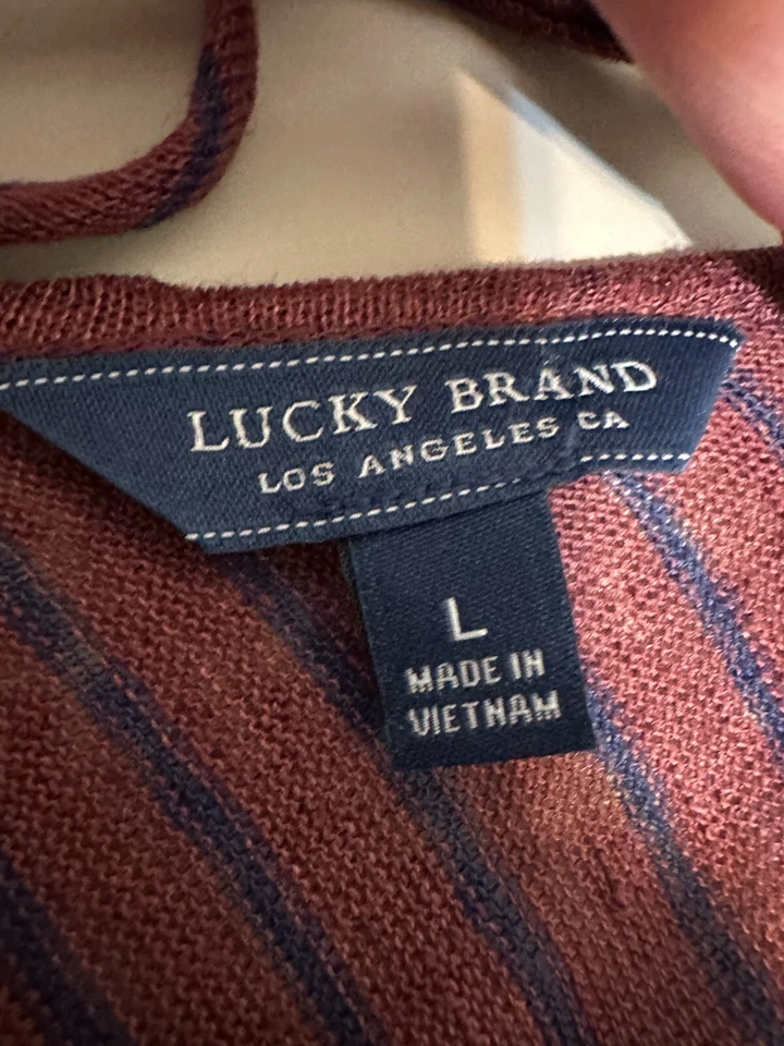 Top Babydoll Mujer Lucky Brand Manga Larga Talla L L L Lino Boho Hippie Campesino Foto 2 de 4