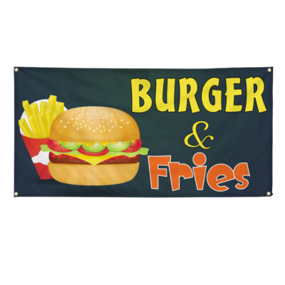 #ad #ad Vinyl Banner Multiple Sizes Burgers amp; Fries Advertising Printing A Outdoor $149.99