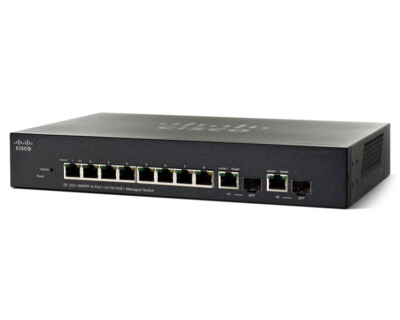 NEU Cisco SF302-08MPP 10/100 8 Port Max Power PoE+ Layer 3 - Managed Switch
