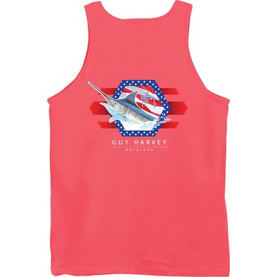 Guy Harvey Resolution Fish Boat Beach Tank Top.. Pick Size.. Fast Ship....Coral