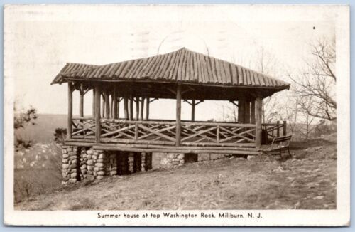 Postkarte RPPC NJ Millburn New Jersey Sommerhaus an der Spitze Washington Rock R58