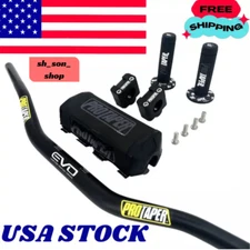 Original"Evo"PROTAPER Handlebar Fat Bar MOUNT Clamps DIRT BIKE 1 1/8''GRIPS Pads