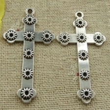 Free Ship 68 pcs tibetan silver cross charms pendant 45X24mm L-4650