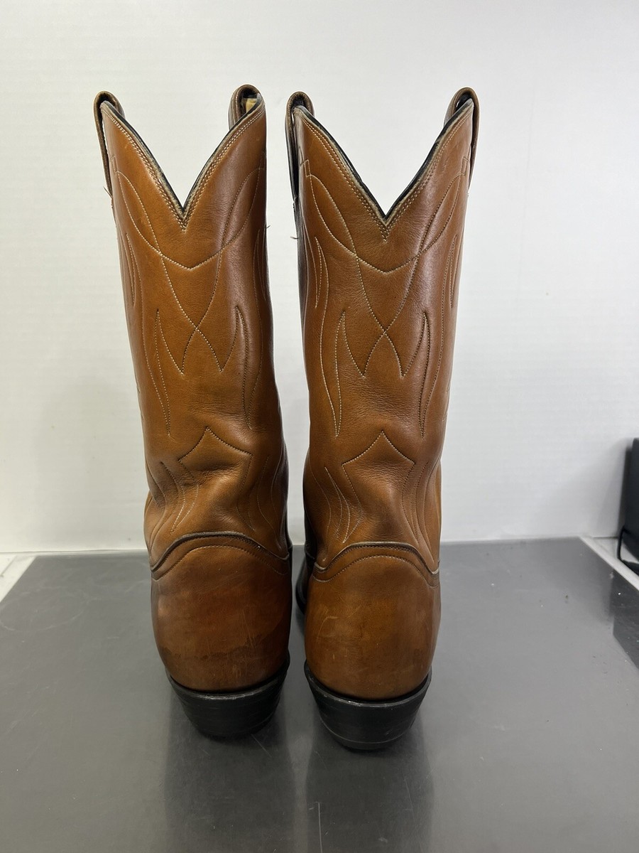 Bottes Western Cowboy Tony Lama Homme, Cuir Marron, Pointure 8.5 EE, Modèle 4312