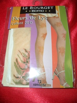 Süße Le Bourget '' Fleur de Lys '' gemusterte Strumpfhose 36-44 Collant Tights OVP