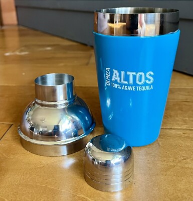 Olmeca Altos Tequila Rubber Coated Stainless Steel 3 Piece Cocktail Shaker *NEW*