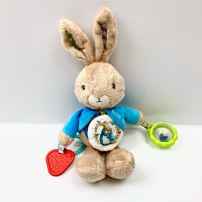 Peter Rabbit Pram Plush Pull Toy with Soother Teether Teething Toy GC 2019