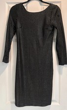 Alice + Olivia Women's Long Sleeve Black Silver Studded Sheath Dress XS