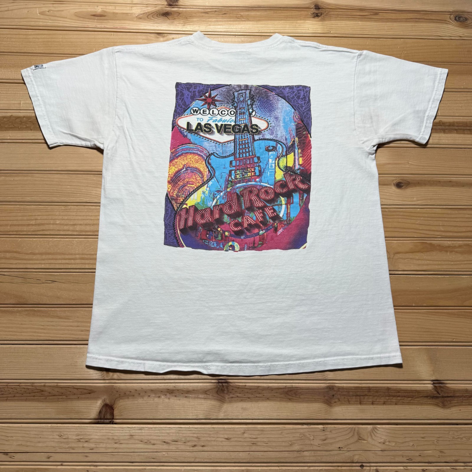 Vintage 90s Hard Rock Cafe Las Vegas Nevada Graphic Souvenir T-Shirt USA - Large