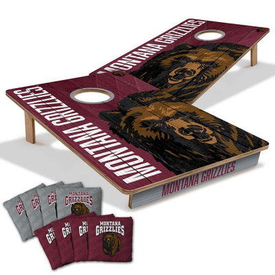 #ad Tailgate Cornhole Boards Montana Grizzlies 2x3 Foldable Legs Resin Bags $319.47
