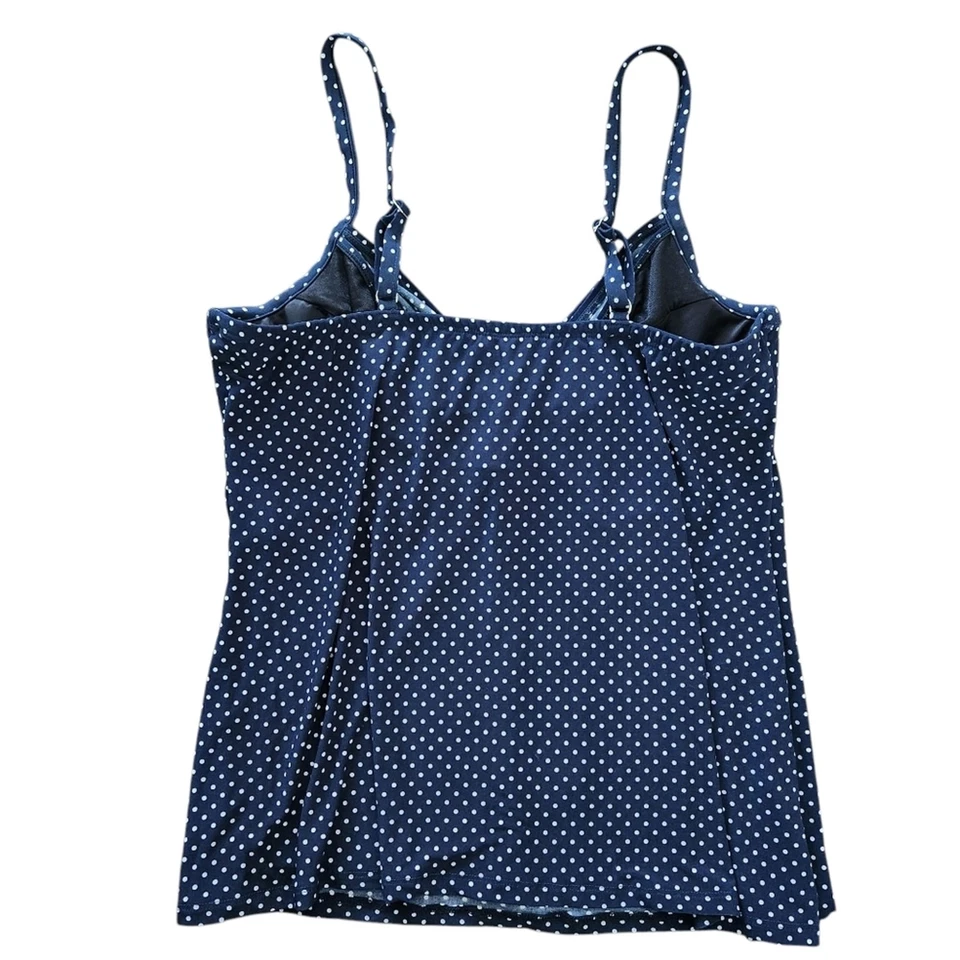 MiracleSuit Natación Tankini Top Azul Lunares Playa Vacaciones Resort Ropa Adelgazante Foto 2 de 4