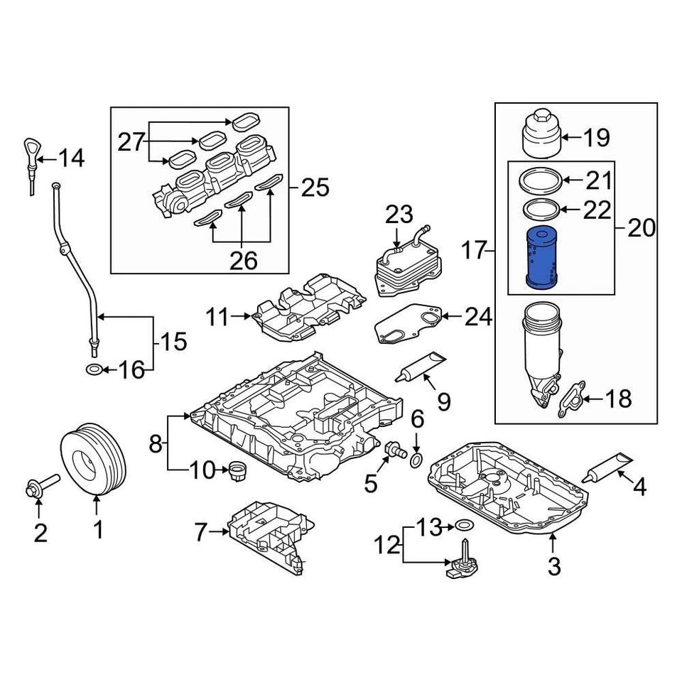 For Audi Q7 2011-2015 Audi 06E115562C Engine Oil Filter Element - Image 2 of 4
