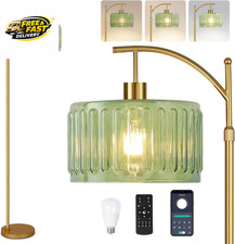 Glass Floor Lamp for Living Room,Bedroom,Gold Mid Century Modern Standing Lamp w