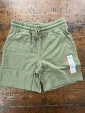 Wonder Nation Boys' Olive Green Knit Shorts with Functional Drawstring, Size M 