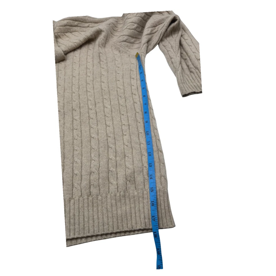 Suéter Allen Solly Hombres XL Beige Cachemira Carrera Preppy Cable Tejido Abuelo Núcleo  Foto 3 de 4