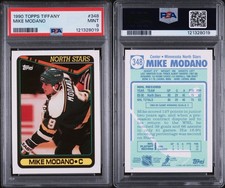 1990 TOPPS TIFFANY Mike Modano PSA 9 Mint #348 Very Tough Grade RC SP