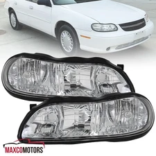 Headlights Fits 1997-2003 Chevy Malibu Replacement Corner Clear Lamps Left+Right