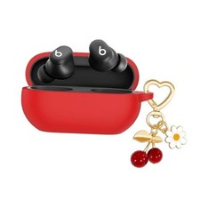 Protective Case for Beats Solo Buds Case Cover with Cute Cherry Charm Heart Red