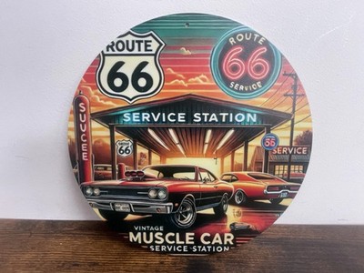 Blechschild ROAD 66 USA MUSCLE CAR Werbeschild Vintage Retro 20cm BAR Garage
