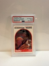 1989-90 NBA HOOPS Dominique Wilkins #130 Auto PSA Authentic Autograph HOF Hawks