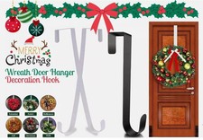 Door Wreath Hanger Christmas Strong Metal Hook Xmas Decoration Craft over door