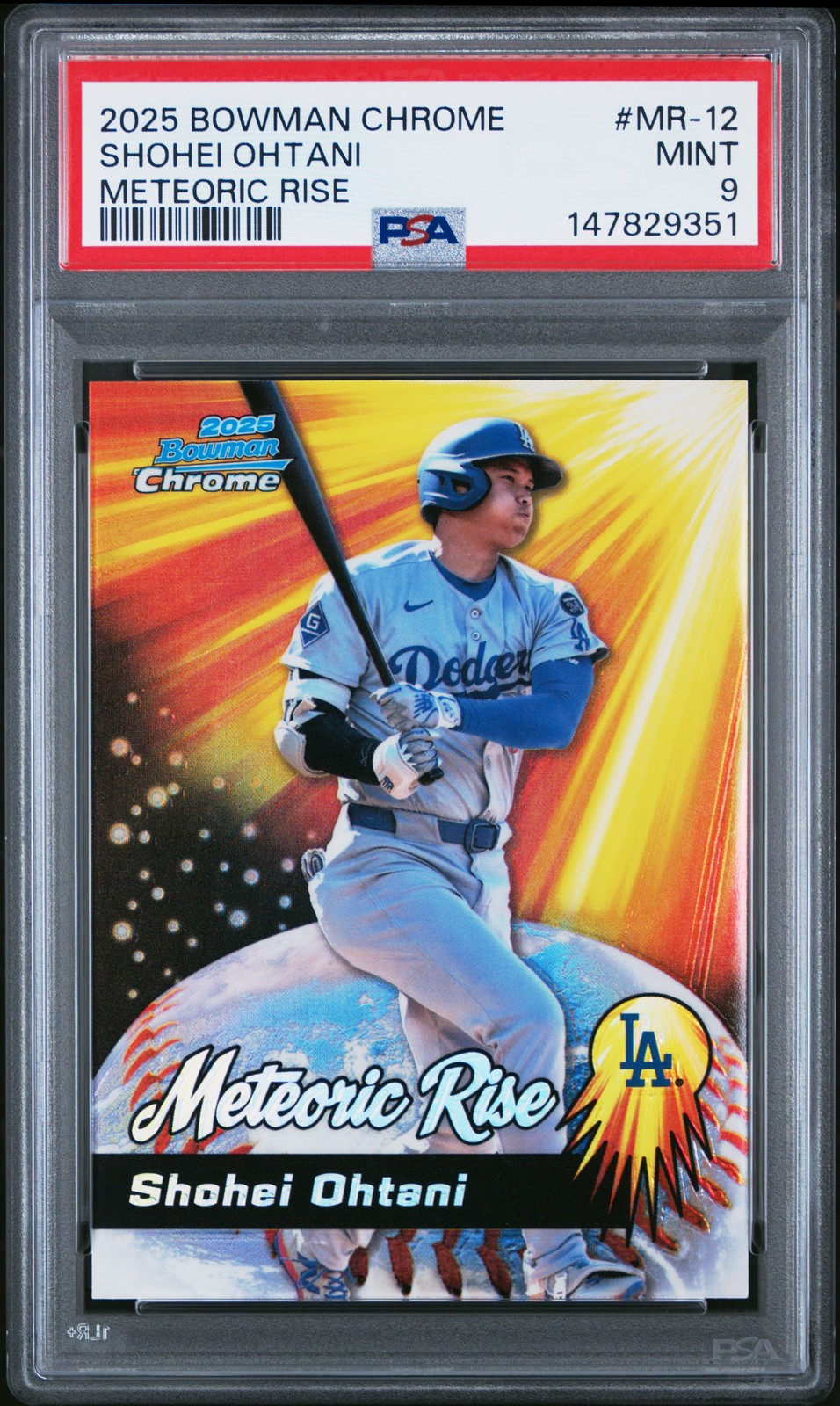 2025 BOWMAN CHROME METEORIC RISE #MR-12 SHOHEI OHTANI PSA 9