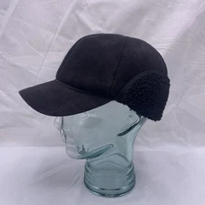 Gottmann Nordic Ear Flap Cap Hat Black Suede Size L Sherpa Lined Winter Trapper